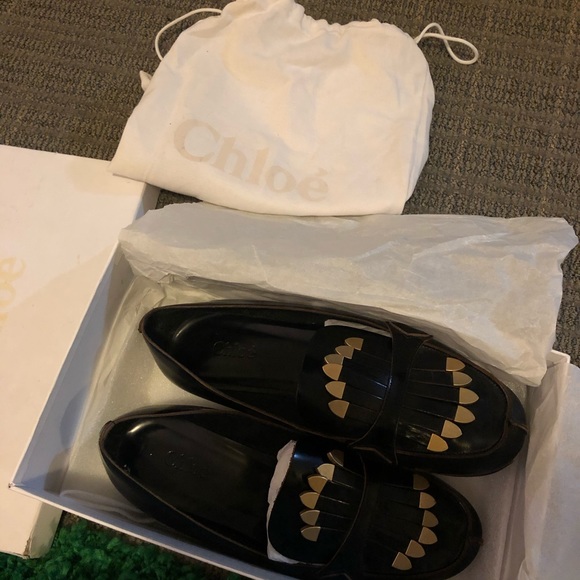Chloé Black Harvard Loafers Flats - Picture 2 of 6